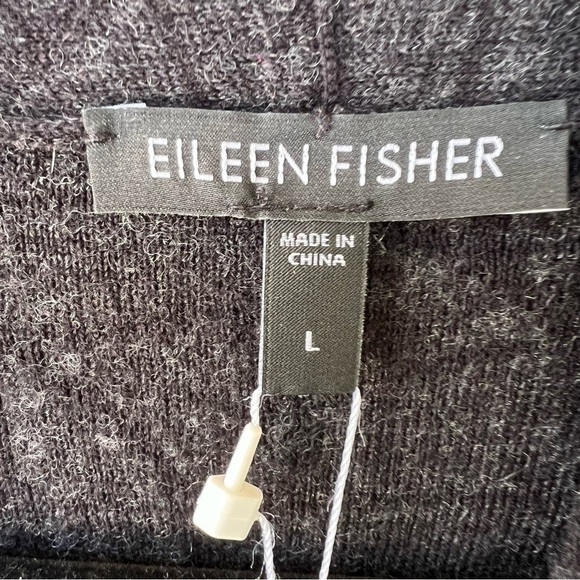 EILEEN FISHER MERINO WOOL FLOWY MOSAIC PATTERN OPEN CARDIGAN SIZE LARGE NWT - Picture 7 of 9